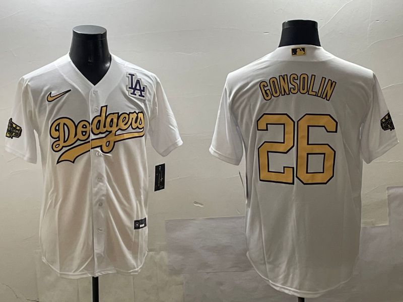 Men Los Angeles Dodgers #26 Gonsolin White All star Game 2025 Nike MLB Jersey style 7